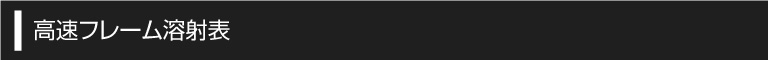 高速フレーム溶射表